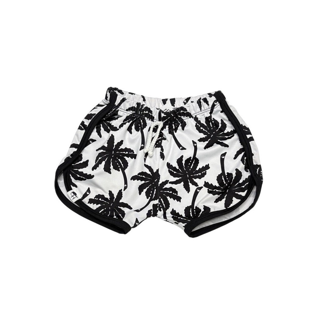 George Hats White Black Palm Tree Swim Shorts Trunks‎ 3T-4T USA Toddler Vacation